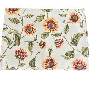 Home for the holidays Sunflower summer placemats reversible  set of 6